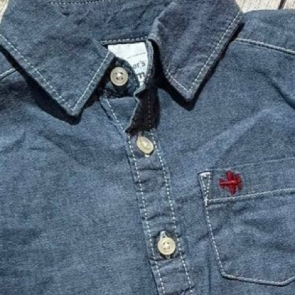 Carter’s Boy’s Long Sleeve Denim Button Shirt - Picture 2 of 5